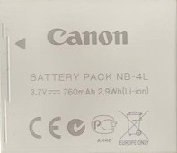 Canon NB-4L(Lithium-Ion rechargeable) Battery Pack